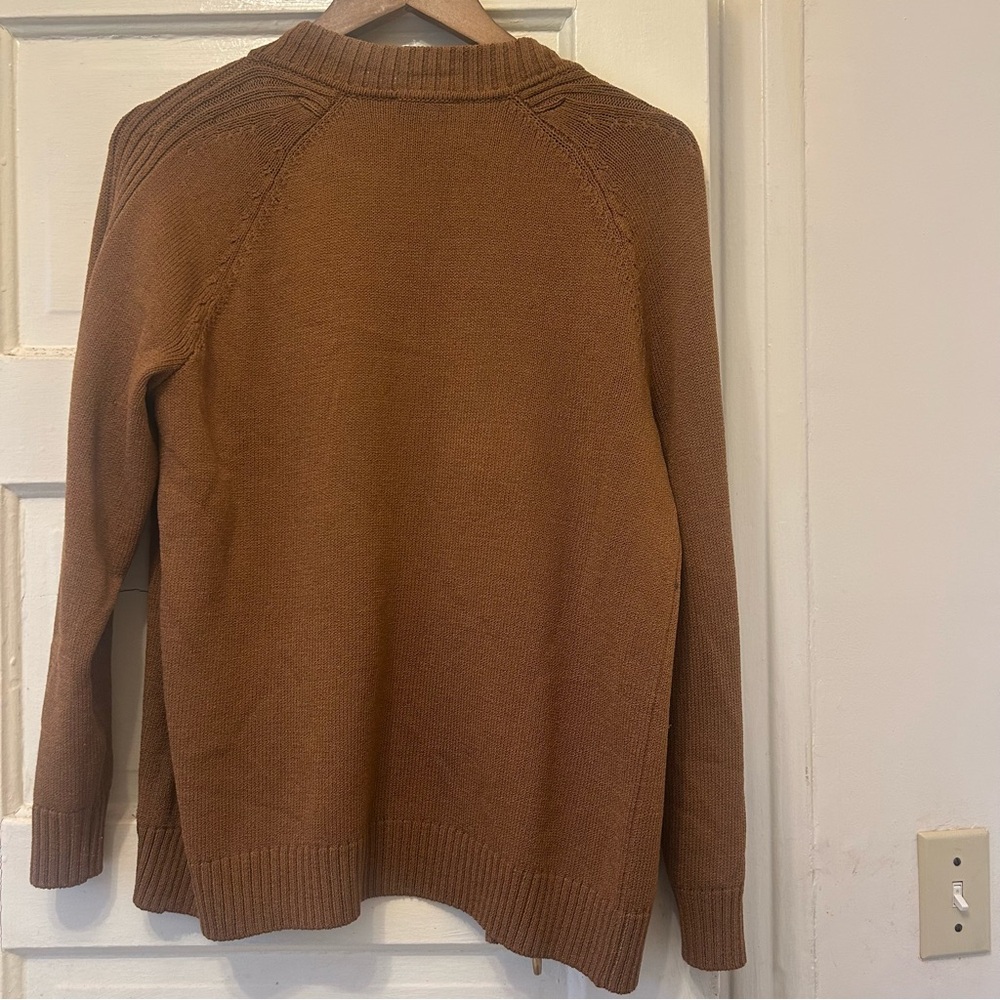 St John Spirt Women’s Santana Knit Zip Up Cardigan Brown Sweater Fall Autumn - Picture 7 of 9